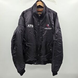 Cockpit USA‎ Aviator Bomber Jacket Mens 2XL Black Gary Sinise Foundation RARE